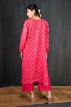 Shop_Tuli_Fuchsia Chanderi, Cotton, Silk Surkhi Anar Floral Jacquard Kurta And Pant Set _at_Aza_Fashions