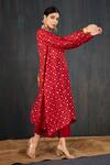 Shop_Tuli_Red Chanderi, Cotton, Silk Zari, Karva Jacquard Woven Kurta And Pant Set _Online_at_Aza_Fashions