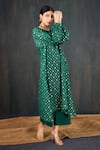 Shop_Tuli_Green Chanderi, Cotton, Silk Panna Jacquard Woven Kurta And Pant Set With Inner _Online_at_Aza_Fashions