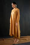 Buy_Tuli_Mustard Chanderi, Cotton, Silk Round Neck Sunheri Mul Anar Kurta And Pant Set 