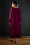 Shop_Tuli_Purple Silk, Cotton Round Neck Aabroo Dola Anar Silhouette Kurta And Pant Set _at_Aza_Fashions