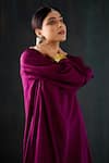 Buy_Tuli_Purple Silk, Cotton Round Neck Aabroo Dola Anar Silhouette Kurta And Pant Set _Online_at_Aza_Fashions