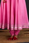 Shop_Tuli_Pink Cotton, Silk, Chanderi Gota Patti, Zari Rangili Angarakha Anarkali Set _Online_at_Aza_Fashions