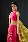 Buy_Tuli_Fuchsia Cotton, Silk, Chanderi Gota Patti, Zari, Lace Morani Work Lehenga Set _Online_at_Aza_Fashions