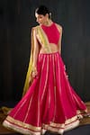 Shop_Tuli_Fuchsia Cotton, Silk, Chanderi Gota Patti, Zari, Lace Morani Work Lehenga Set _Online_at_Aza_Fashions