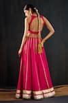 Shop_Tuli_Fuchsia Cotton, Silk, Chanderi Gota Patti, Lace, Zari Chamak Work Lehenga Set _at_Aza_Fashions
