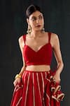 Buy_Tuli_Red Cotton, Silk, Chanderi Gota Patti, Tassels, Zari Surkhi Work Lehenga Set _Online_at_Aza_Fashions