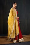 Buy_Tuli_Red Cotton, Silk, Chanderi Gota Patti, Tassels, Zari Surkhi Work Lehenga Set 