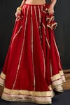 Buy_Tuli_Red Cotton, Silk, Chanderi Gota Patti, Tassels, Zari Surkhi Work Lehenga Set _Online