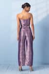 Shop_Vishwa By Pinki Sinha_Purple Silk, Organza Sweetheart Neck, Brocade Corset Top And Trouser With Jacket _at_Aza_Fashions