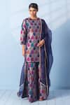 Buy_Vishwa By Pinki Sinha_Multi Color Silk, Organza Zari, Gota Rangkaat Banarsi Woven Kurta Sharara Set _Online_at_Aza_Fashions