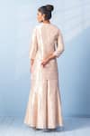 Shop_Vishwa By Pinki Sinha_White Silk, Organza Embroidery, Zari, Woven Banarsi Kurta Sharara Dupatta Set _at_Aza_Fashions