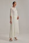 Buy_Vvani By Vani Vats_Off White Georgette Mirrors, Pearls Keyhole Neck Drop Kaftan Set _Online_at_Aza_Fashions