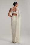 Shop_Vvani By Vani Vats_Off White Georgette Mirrors, Pearls, Embroidery, Dense Drop Draped Skirt Set _at_Aza_Fashions