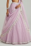 Shop_Vvani By Vani Vats_Lavender Organza, Georgette Mirrors, Pearls, Embroidery, And Work Lehenga Set _Online_at_Aza_Fashions