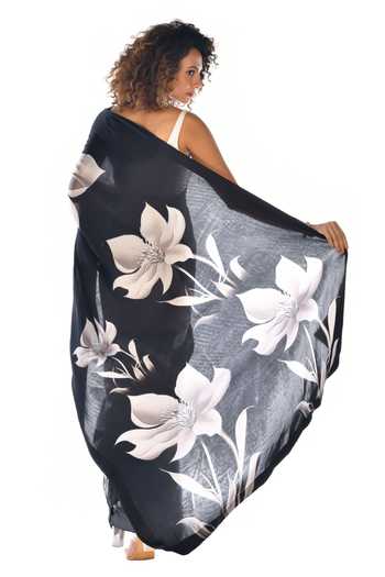 Shop_ISADAA BY ROTNA DUTT_Black Georgette Digital Printed Saree With Satin Border _at_Aza_Fashions