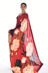 ISADAA BY ROTNA DUTT_Red Georgette Digital Printed Floral Saree With Blouse Piece _Online_at_Aza_Fashions