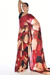 Shop_ISADAA BY ROTNA DUTT_Red Georgette Digital Printed Floral Saree With Blouse Piece _Online_at_Aza_Fashions