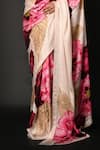 ISADAA BY ROTNA DUTT_Off White Satin, Georgette Digital Floral Print Saree With Border _Online_at_Aza_Fashions