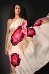 Shop_ISADAA BY ROTNA DUTT_Off White Satin, Georgette Digital Floral Print Saree With Border _Online_at_Aza_Fashions