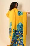 Shop_ISADAA BY ROTNA DUTT_Yellow Satin, Organza Digital Printed Floral Dupatta _at_Aza_Fashions