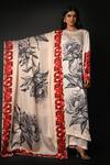 Buy_ISADAA BY ROTNA DUTT_Off White Satin, Organza Digital Printed Floral Dupatta _at_Aza_Fashions