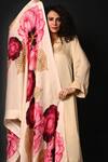 Buy_ISADAA BY ROTNA DUTT_Cream Satin, Organza Digital Printed Dupatta _Online_at_Aza_Fashions