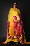 Buy_ISADAA BY ROTNA DUTT_Yellow Satin, Organza Digital Printed Dupatta _at_Aza_Fashions
