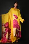 ISADAA BY ROTNA DUTT_Yellow Satin, Organza Digital Printed Dupatta _Online_at_Aza_Fashions