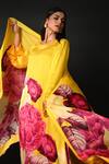 Shop_ISADAA BY ROTNA DUTT_Yellow Satin, Organza Digital Printed Dupatta _Online_at_Aza_Fashions