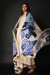 ISADAA BY ROTNA DUTT_White Organza, Satin Digital Floral Printed Dupatta _Online_at_Aza_Fashions