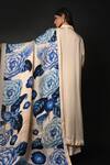 Shop_ISADAA BY ROTNA DUTT_White Organza, Satin Digital Floral Printed Dupatta _at_Aza_Fashions