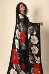 Shop_ISADAA BY ROTNA DUTT_Black Satin, Organza Digital Printed Dupatta _Online_at_Aza_Fashions