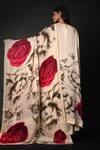 Shop_ISADAA BY ROTNA DUTT_Cream Satin, Organza Digital Printed Floral Dupatta _at_Aza_Fashions