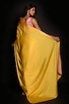 Shop_ISADAA BY ROTNA DUTT_Yellow Georgette, Satin Sequins, Beads, Embroidery And Cutdana Saree _at_Aza_Fashions