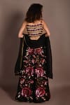 Shop_ISADAA BY ROTNA DUTT_Black Satin, Georgette, Organza Sequins, Beads, And Zardosi Hand Lehenga Set _at_Aza_Fashions