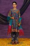 Shop_Jyoti Bansal_Purple Tissue, Organza Embroidery, Mirrors, Tassels Round Printed Kurta Set _Online_at_Aza_Fashions