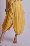 Buy_Richa Jaisinghani Label_Yellow Georgette Beads, Sequins, Embroidery One Haze Cape And Skirt Set _Online_at_Aza_Fashions