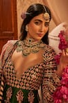 Buy_The Royaleum_Green Silk Embroidery, Sequins, Gota Patti Vaarahi Anarkali And Dupatta Set _Online_at_Aza_Fashions