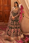 The Royaleum_Green Silk Embroidery, Sequins, Gota Patti Vaarahi Anarkali And Dupatta Set _at_Aza_Fashions