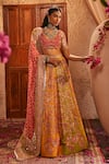 Buy_The Royaleum_Pink Silk Sequins, Embroidery, Zari Yuvrani Blouse, Lehenga And Dupatta Set _at_Aza_Fashions