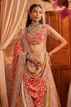 Buy_The Royaleum_Pink Silk Sequins, Embroidery, Zari Yuvrani Blouse, Lehenga And Dupatta Set _Online_at_Aza_Fashions