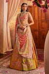 Shop_The Royaleum_Pink Silk Sequins, Embroidery, Zari Yuvrani Blouse, Lehenga And Dupatta Set _Online_at_Aza_Fashions