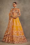 Buy_The Royaleum_Yellow Silk Sequins, Zari, Embroidery Halter Neck Gulsona Lehenga Set _at_Aza_Fashions