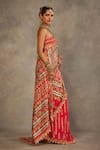 The Royaleum_Pink Silk Zari, Embroidery Sweetheart Neck Varnika Saree And Blouse Set _Online_at_Aza_Fashions