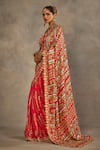 Shop_The Royaleum_Pink Silk Zari, Embroidery Sweetheart Neck Varnika Saree And Blouse Set _at_Aza_Fashions