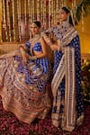 Shop_The Royaleum_Blue Silk Zari, Sequins, Embroidery Sweetheart Rasika Blouse Lehenga And Dupatta _Online_at_Aza_Fashions