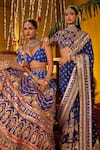 The Royaleum_Blue Silk Zari, Sequins, Embroidery Sweetheart Rasika Blouse Lehenga And Dupatta _at_Aza_Fashions