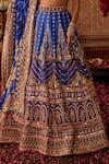 Buy_The Royaleum_Blue Silk Zari, Sequins, Embroidery Sweetheart Rasika Blouse Lehenga And Dupatta 