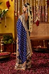 Shop_The Royaleum_Blue Silk Embroidery, Zari, Mirrors, Sequins High Saher Saree And Blouse Set _at_Aza_Fashions